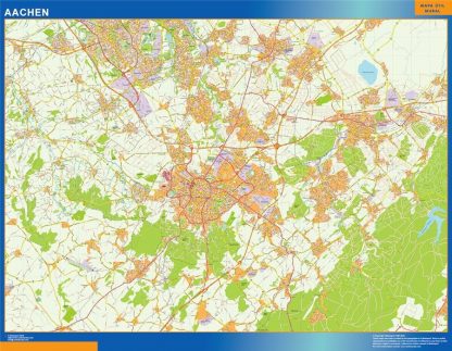 Carte Aachen plastifiée