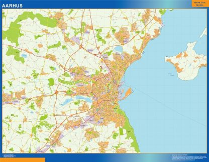 Carte Aarhus plastifiée