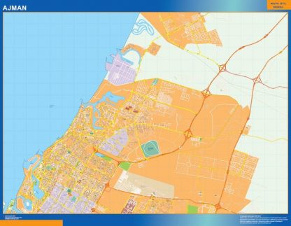 Carte Ajman plastifiée