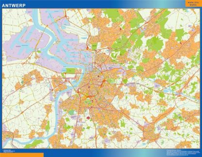 Carte Anvers plastifiée