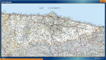 Carte Asturies routiere plastifiée