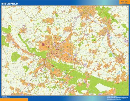 Carte Bielefeld plastifiée