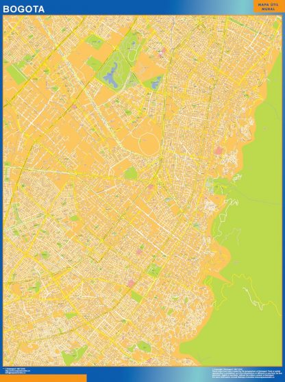 Carte Bogota Centro plastifiée Colombie