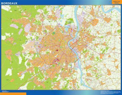 Carte Bordeaux plastifiée