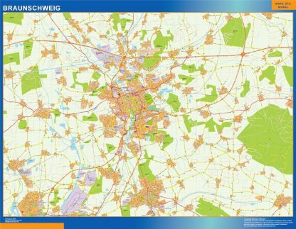 Carte Braunschweig plastifiée