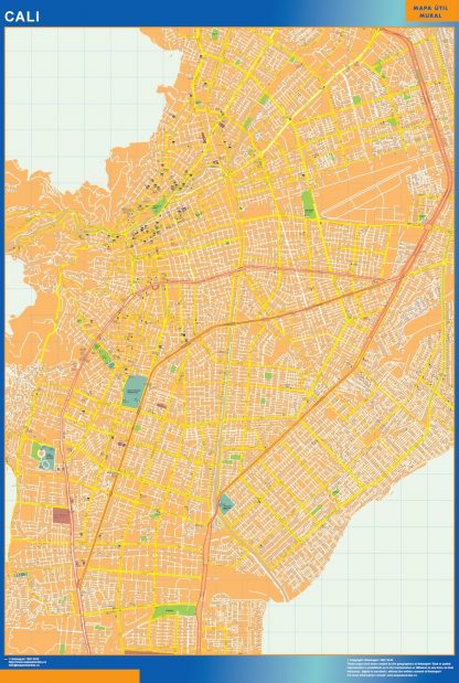 Carte Cali plastifiée Colombie