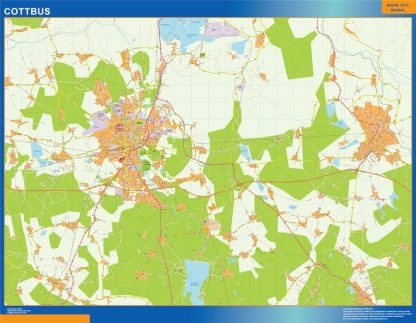 Carte Cottbus plastifiée