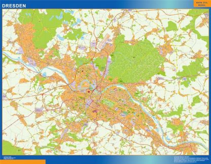 Carte Dresden plastifiée