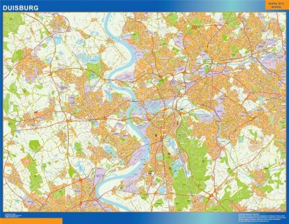 Carte Duisburg plastifiée