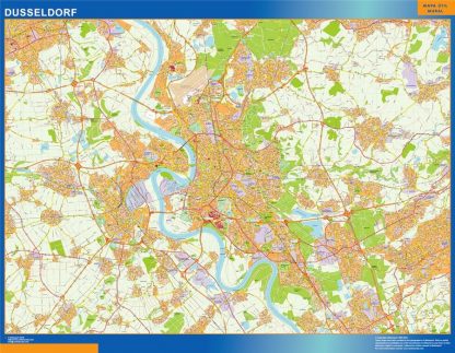 Carte Dusseldorf plastifiée