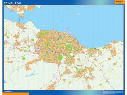 Carte Edinburgh plastifiée