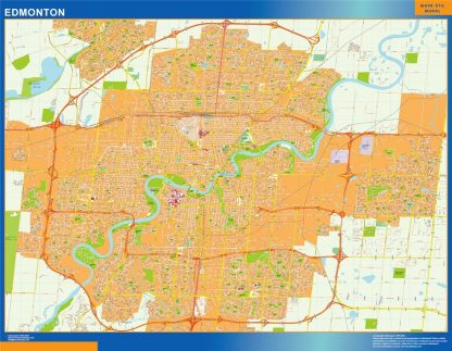 Carte Edmonton plastifiée