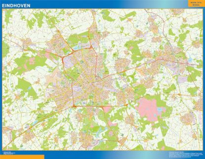 Carte Eindhoven plastifiée