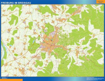 Carte Freibug Im Breisgau plastifiée