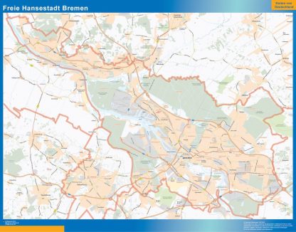 Carte Freie Hansestadt Bremen plastifiée