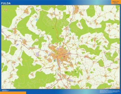 Carte Fulda plastifiée