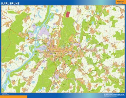 Carte Karlsruhe affiche murale