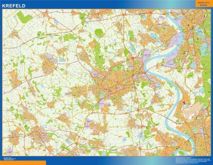 Carte Krefeld plastifiée