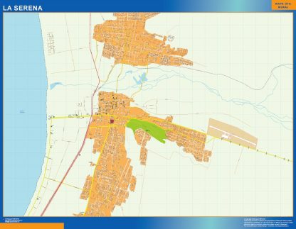 Carte La Serena plastifiée Chili