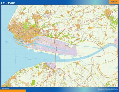 Carte Le Havre plastifiée