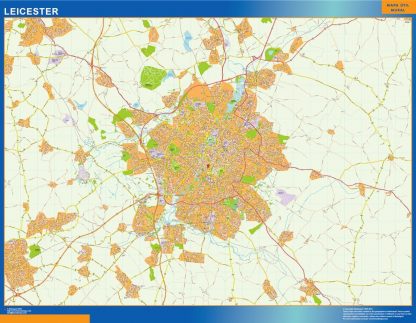 Carte Leicester plastifiée