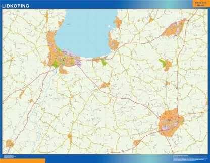 Carte Lidkoping en Suède