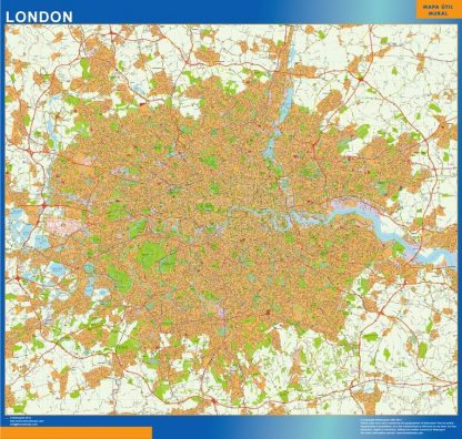 Carte Londres agglomération plastifiée