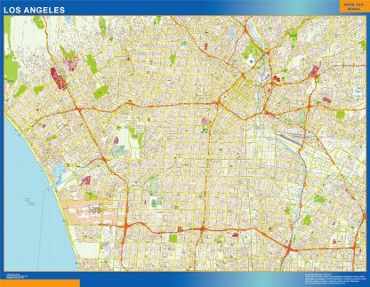 Carte Los Angeles plastifiée