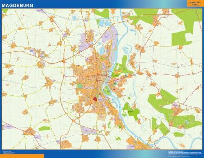 Carte Magdeburg affiche murale