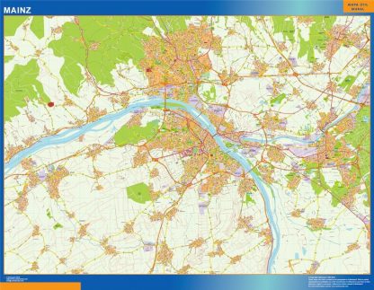 Carte Mainz plastifiée