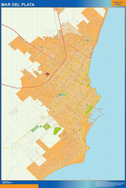 Carte Mar del Plata plastifiée Argentine