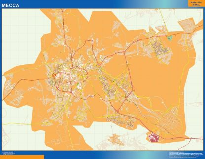 Carte Mecca plastifiée