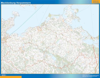 Carte Mecklenburg Vorpommern plastifiée