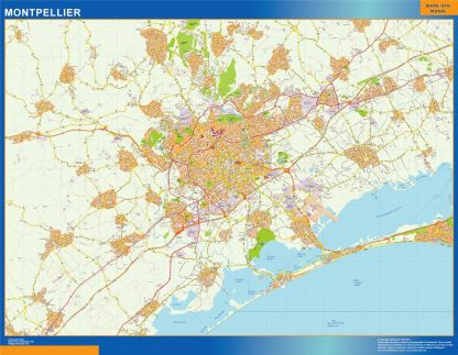 Carte Montpellier plastifiée