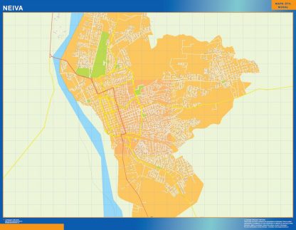 Carte Neiva plastifiée Colombie