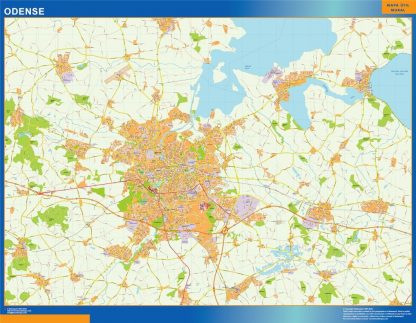 Carte Odense plastifiée