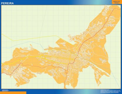 Carte Pereira plastifiée Colombie