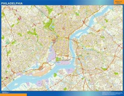 Carte Philadelphie plastifiée