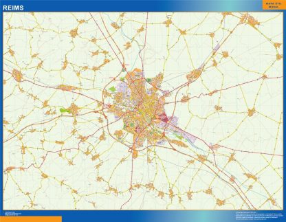 Carte Reims plastifiée