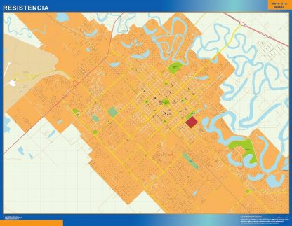 Carte Resistencia plastifiée Argentine