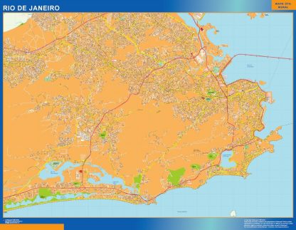 Carte Rio de Janeiro plastifiée