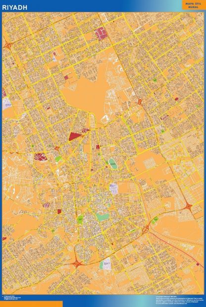 Carte Riyadh plastifiée