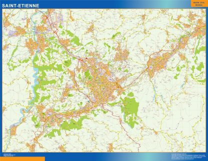 Carte Saint Etienne plastifiée