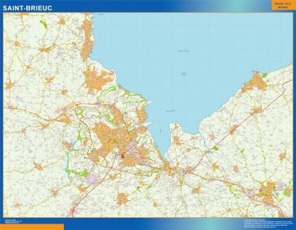 Carte Saint brieuc plastifiée