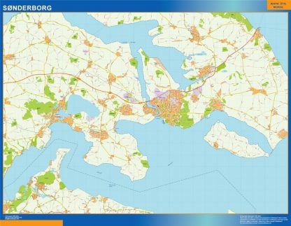 Carte Sonderborg plastifiée