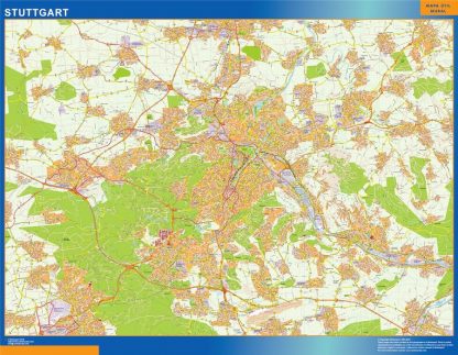 Carte Stuttgart plastifiée