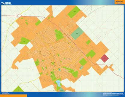 Carte Tandil plastifiée Argentine