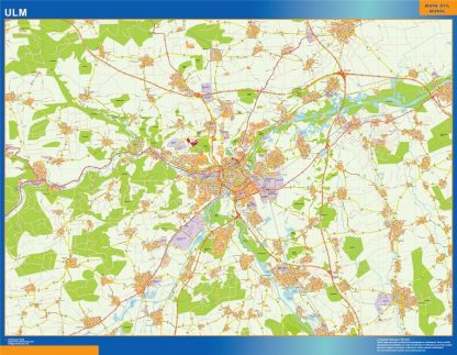 Carte Ulm plastifiée