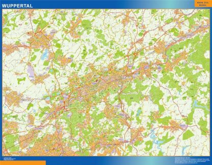 Carte Wuppertal affiche murale