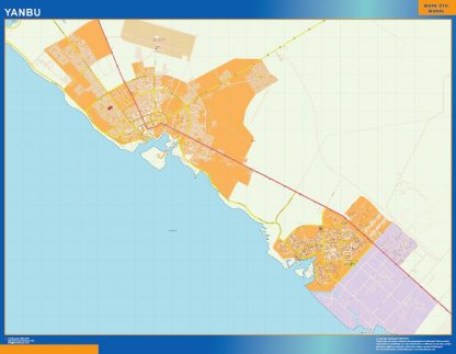 Carte Yanbu plastifiée